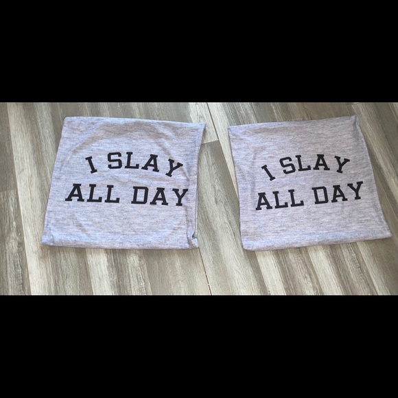 “I SLAY ALL DAY” GRAPHIC PILLOWCASES - Picture 1 of 2